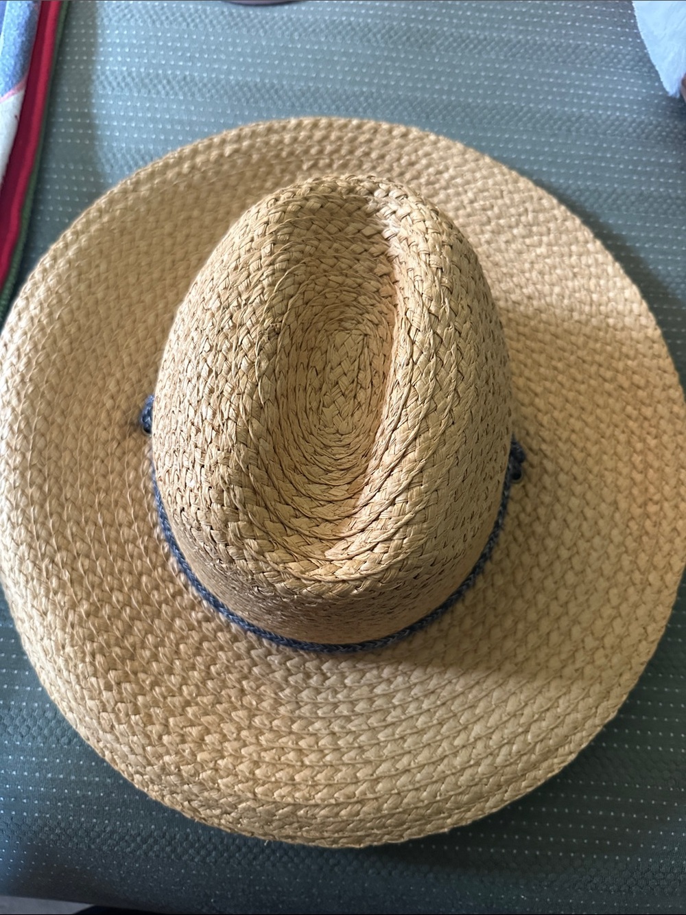 Classic Straw Sun Hat with Navy Accent - Goodfellows